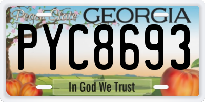 GA license plate PYC8693