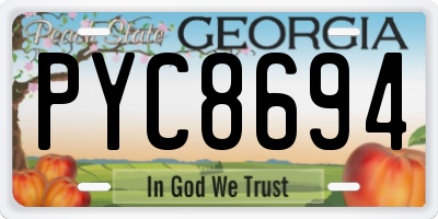 GA license plate PYC8694
