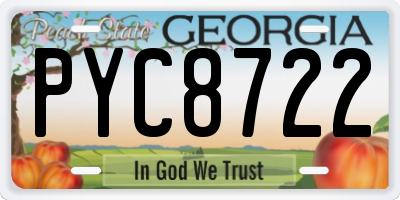 GA license plate PYC8722