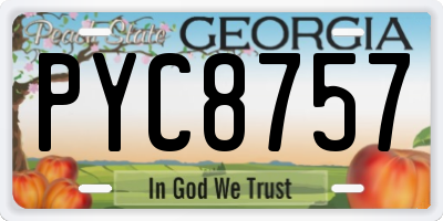 GA license plate PYC8757