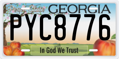 GA license plate PYC8776