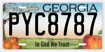 GA license plate PYC8787