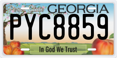 GA license plate PYC8859