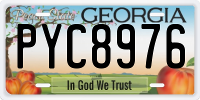 GA license plate PYC8976
