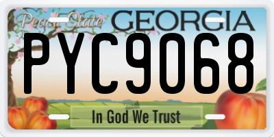 GA license plate PYC9068