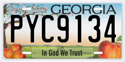GA license plate PYC9134