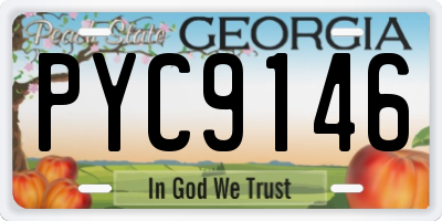 GA license plate PYC9146