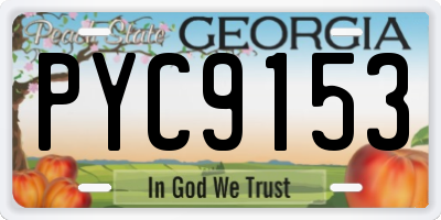 GA license plate PYC9153