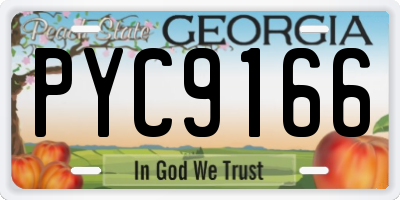 GA license plate PYC9166