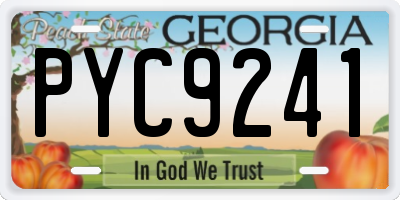 GA license plate PYC9241