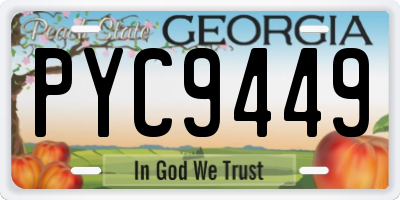GA license plate PYC9449