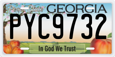 GA license plate PYC9732