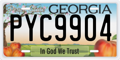 GA license plate PYC9904