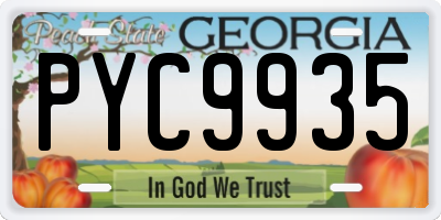 GA license plate PYC9935