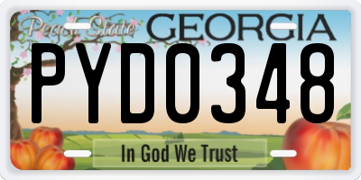 GA license plate PYD0348