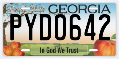 GA license plate PYD0642