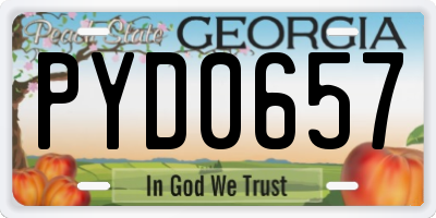 GA license plate PYD0657