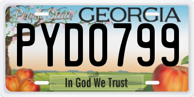 GA license plate PYD0799