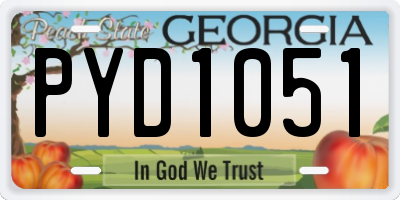 GA license plate PYD1051