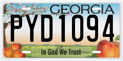 GA license plate PYD1094
