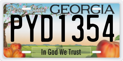 GA license plate PYD1354