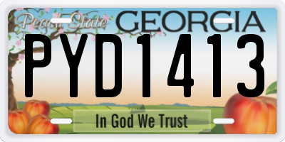 GA license plate PYD1413