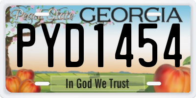 GA license plate PYD1454