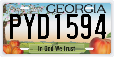 GA license plate PYD1594