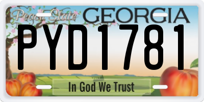 GA license plate PYD1781