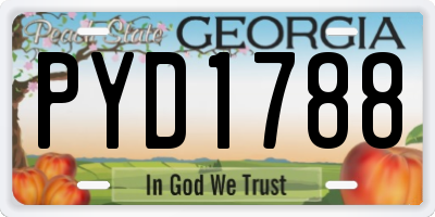 GA license plate PYD1788
