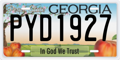 GA license plate PYD1927