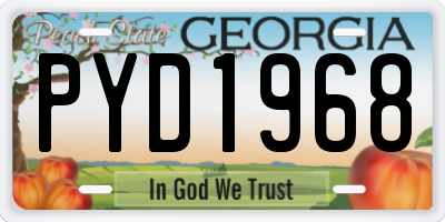 GA license plate PYD1968