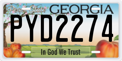 GA license plate PYD2274