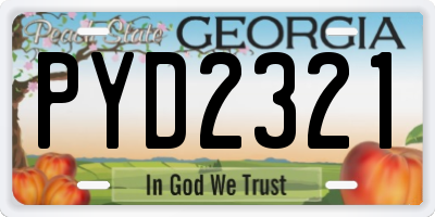 GA license plate PYD2321