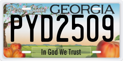 GA license plate PYD2509
