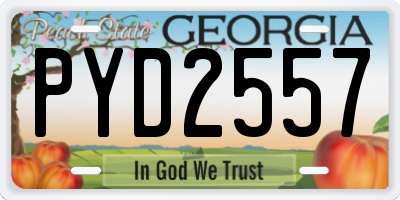 GA license plate PYD2557