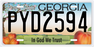 GA license plate PYD2594