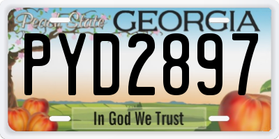 GA license plate PYD2897
