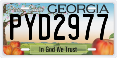 GA license plate PYD2977