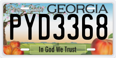 GA license plate PYD3368