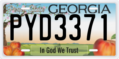GA license plate PYD3371