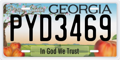 GA license plate PYD3469