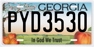 GA license plate PYD3530