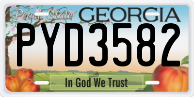 GA license plate PYD3582