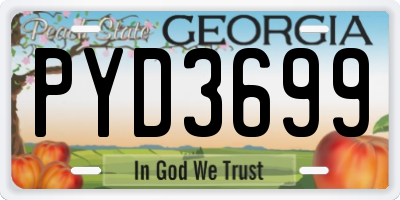 GA license plate PYD3699