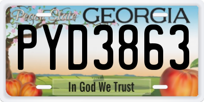 GA license plate PYD3863