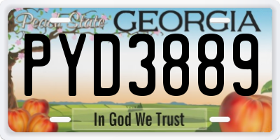 GA license plate PYD3889