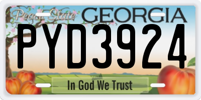 GA license plate PYD3924
