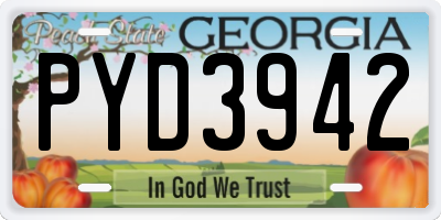GA license plate PYD3942