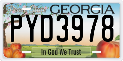 GA license plate PYD3978